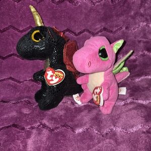 TY Beanie Boo Dragons Darla And Grindal